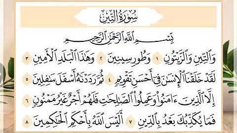 95 سورة التين القارئ الشيخ حسن النخلي
