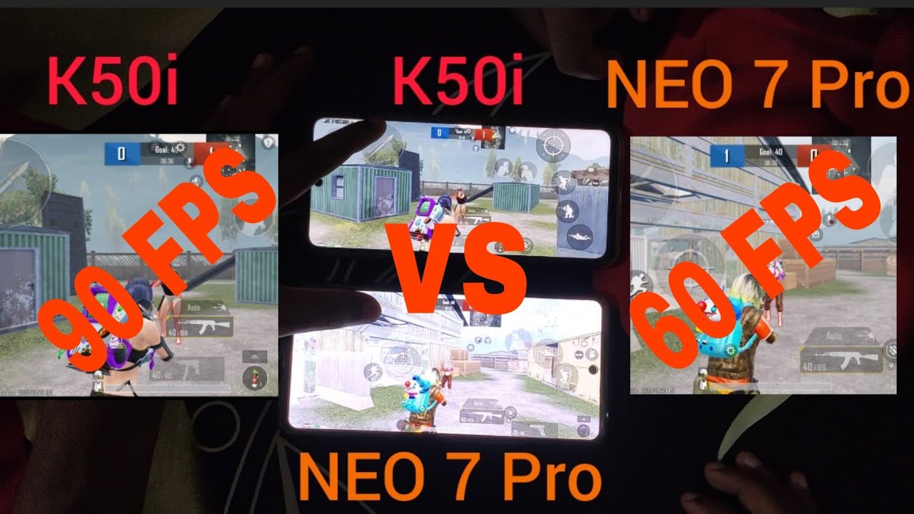 90 FPS VS 60 FPS,IQOO NEO 7 Pro 60 FPS VS Redmi K50 i 90 FPS #bgmi # ...