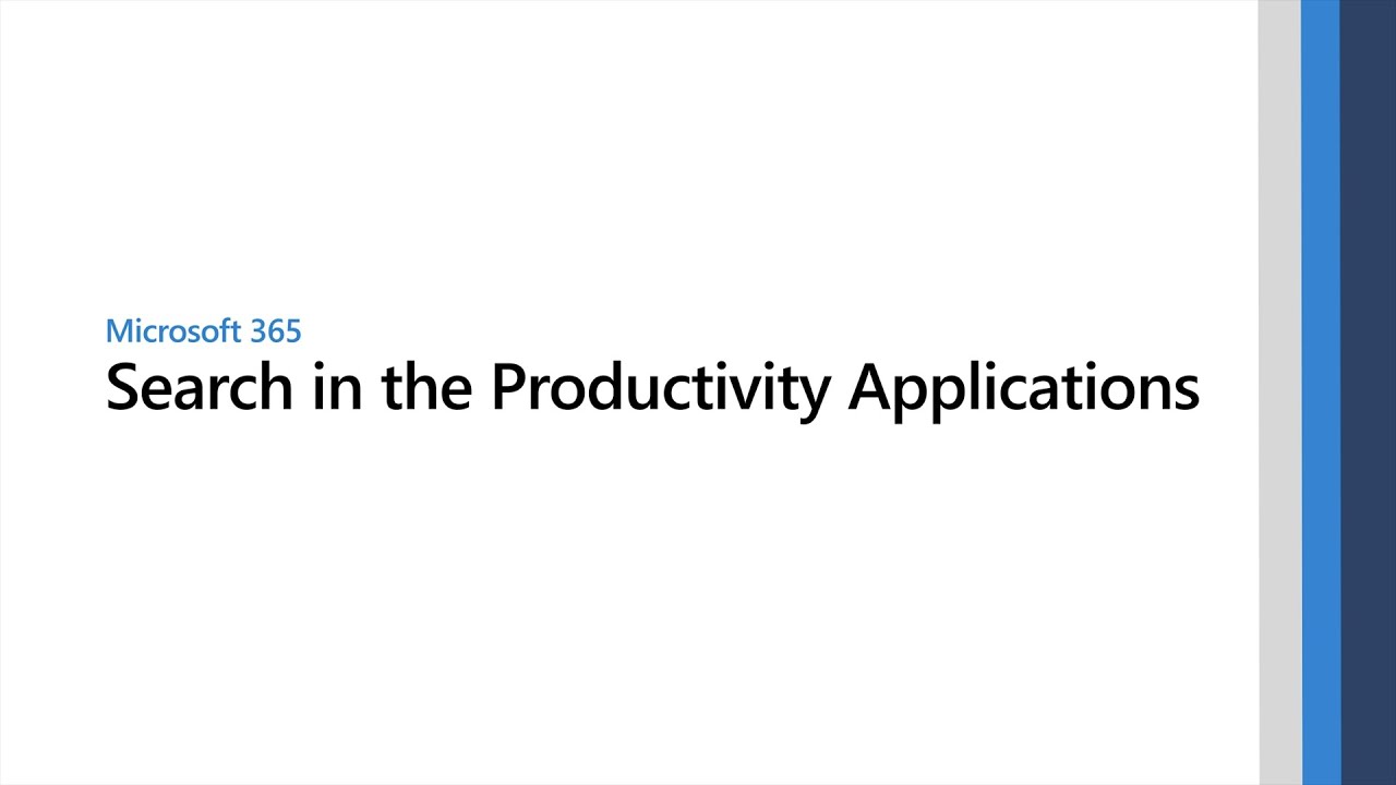 Search in the Microsoft Productivity Applications