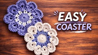 Easy Crochet Coaster Tutorial for Beginners | Step by Step 🧶☕