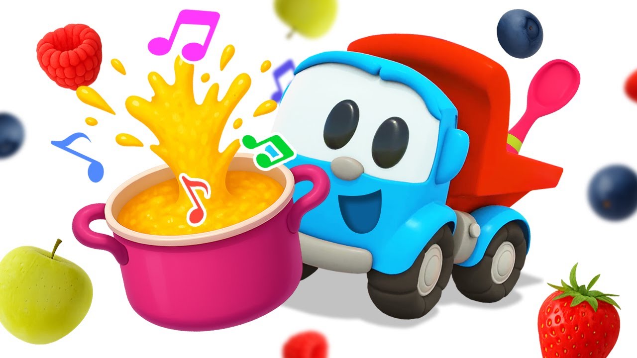 Robots and cars bring berries and Leo the truck makes fruit jam with them and sings a new song.
