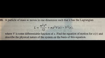 Classical Mechanics Goldstein Chapter 1 Problem 20