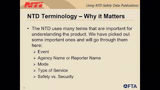 Webinar: NTD Using Safety and Security Data Publications 081723