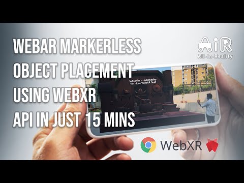 WebAR Markerless Object Placement - AR in Browser using WebXR API|| Google WebXR API||WebXR Emulator