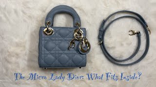 WHAT FITS INSIDE? | The Micro Lady Dior in Cloud Blue