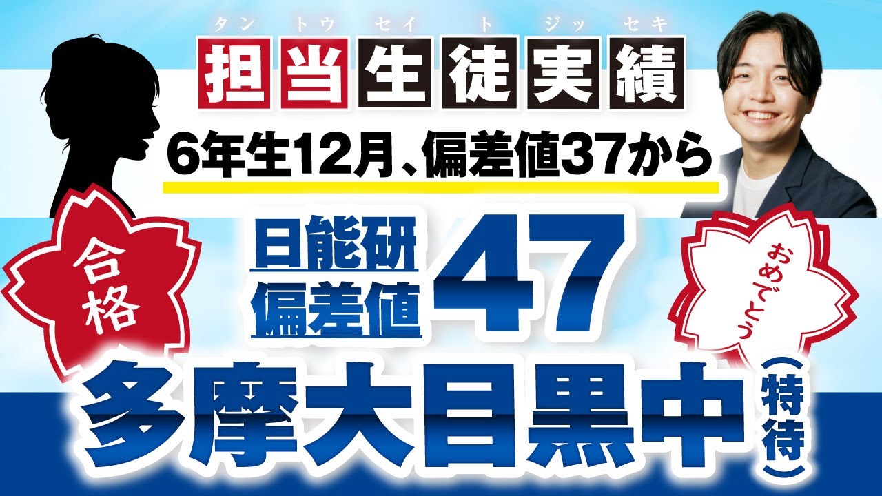 【合格者対談】塾に任せきりで直前期に日能研偏差値37の状態から偏差値47多摩大目黒中合格！