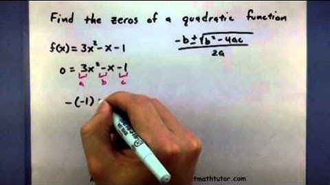 Pre-Calculus - Find the zeros of a quadratic function