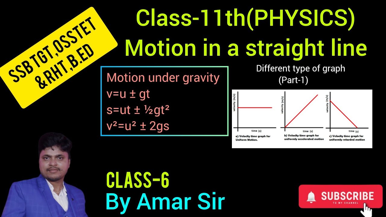 Class-6 MOTION UNDER GRAVITY, MOTION IN A STRAIGHT LINE SSBTGT,RHT,OSSTET, B.ED  11th by Amar Sir