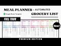 Meal planner and automated grocery list  google sheets template  plan your meals for the month
