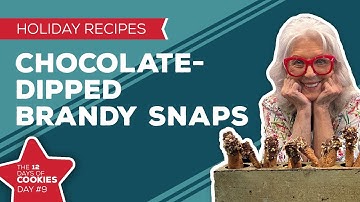 Holiday Cooking & Baking Recipes: Chocolate-Dipped Brandy Snaps | 9th Day of Christmas Cookies
