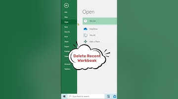 Excel Tutorial: How to Remove Recent Workbooks from the Recent Files List