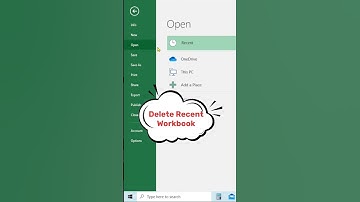 Excel Tutorial: How to Remove Recent Workbooks from the Recent Files List