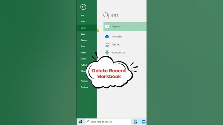 Excel Tutorial: How to Remove Recent Workbooks from the Recent Files List