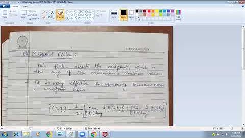 Lecture-33: Mean & Order Statistic Filtering