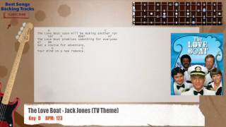 Video thumbnail of "🎻 The Love Boat - Jack Jones (TV Theme) Bass Backing Track with chords and lyrics"