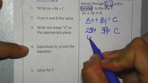 7.04 Equations of Parallel Lines Standard Form