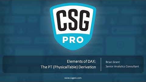 Elements of DAX 04-02: The PT (PhysicalTable) Derivation