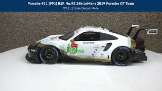 Porsche 911 (991) RSR #92 24h LeMans 2019 Porsche GT Team - 1:12 Diecast Model by Ixo