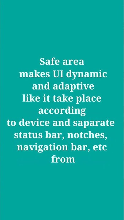 what is safe area widget in flutter | safearea widget | UI android iOS ...