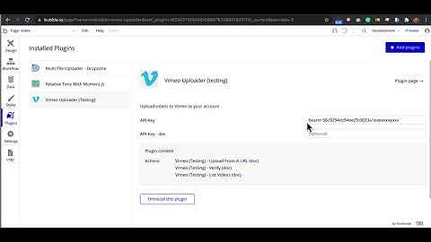 How to add the Vimeo token to the plugin