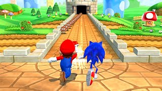 Mario Party 9 Step It Up - Mario vs Sonic vs Daisy vs Peach (Master CPU)