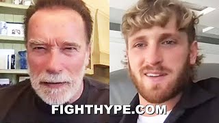 ARNOLD SCHWARZENEGGER & LOGAN PAUL SLAP FIGHTING PRESS CONFERENCE