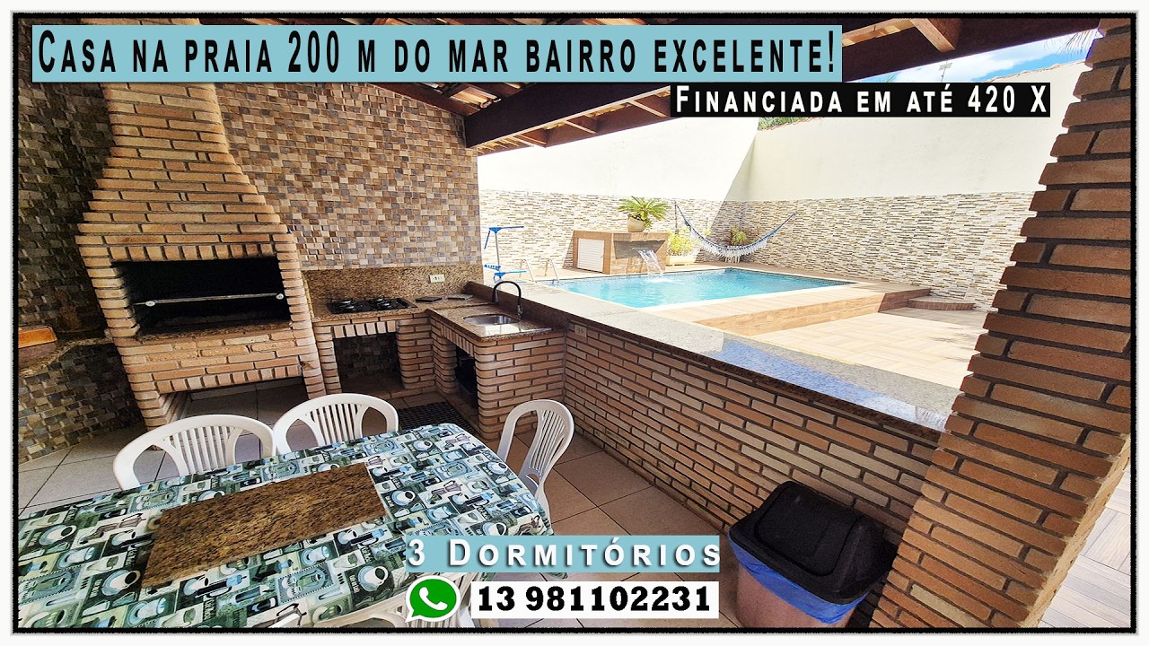 🏠 Casa maravilhosa na praia a 250 m do mar terreno grande perto de tudo!