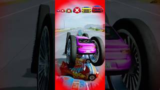 Big &amp; Small Chick Hiks Vs 100 McQueen and  Metal Ramp  - BeamNG drive games #28