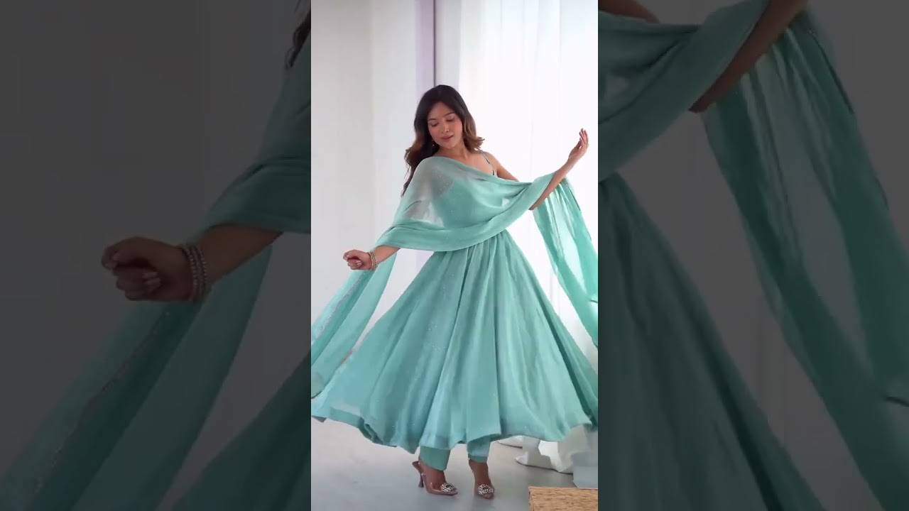 Sky Blue Crunchy Silk Suit