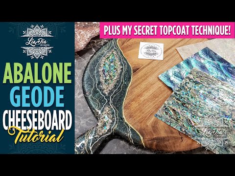 Wow!! INCREDIBLE Abalone Seashell Geode Cheeseboards! 🤩 😍  Sparkly Rainbow Bling Resin Art Tutorial