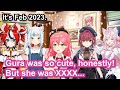 Holomem(Miko, Marine & Koyori) meet Gawr Gura & Bae in person. Gura's off mode【Eng Sub hololive EN】