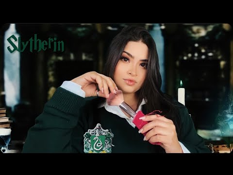 ASMR:ALUNA DA SLYTHERIN FAZ SUA MAQUIAGEM PARA O BAILE DE INVERNO ❄️torneio tribruxo❄️