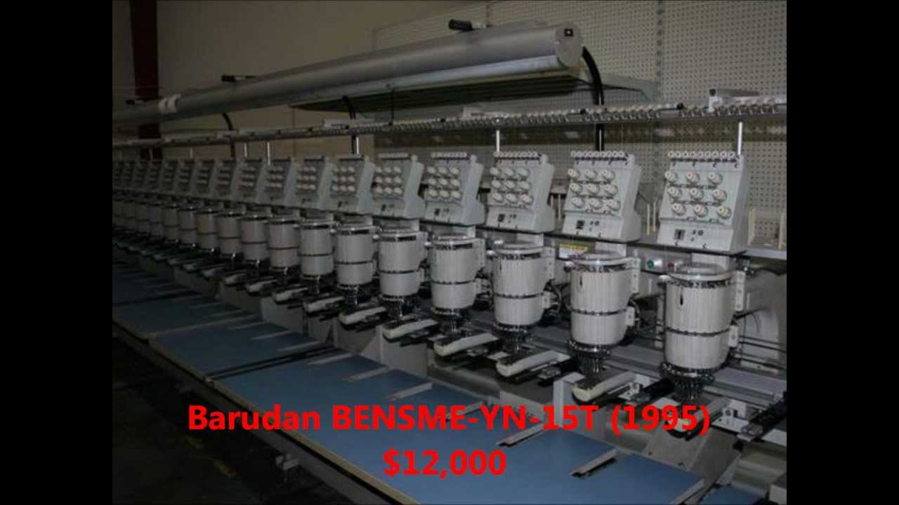 20 head Barudan Embroidery Machines for Sale YouTube