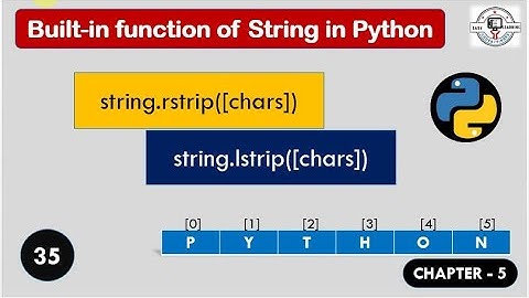 lstrip and rstrip string functions in Python(Video-35) | Hindi