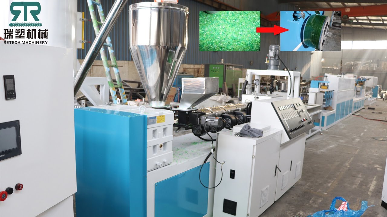 RSJ100 automatic PET strap tape production line with 200kg/hr capacity