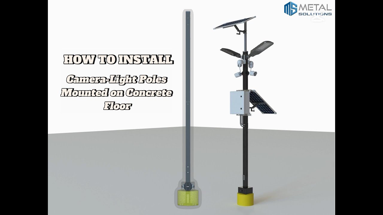 How To Install Camera Light Poles Mounted on Concrete Floor - Type 2 ...