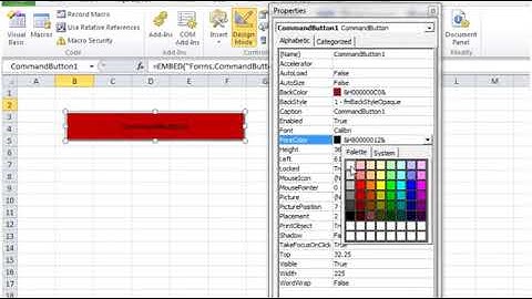 Excel 2010 VBA Tutorial 54   ActiveX Controls   Command Button