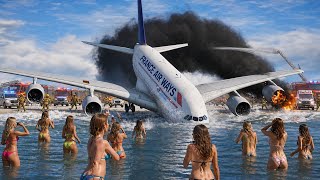 A380 Engine Fire &amp; Crash Landing | France Airways | GTA 5 Air Disaster