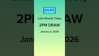 2PM DRAW Lotto Results Today January 3, 2026 swertres results 2d 3d Ez2 pcso #lottoresultstoday