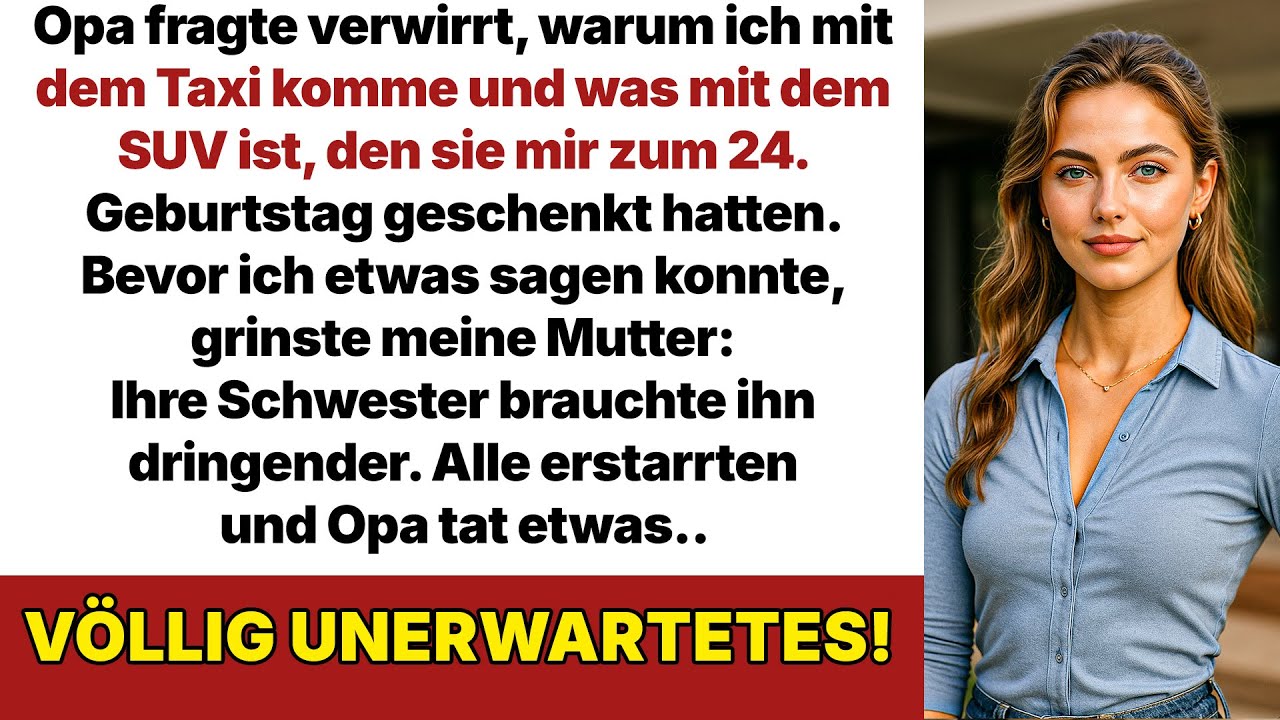 Opa fragte überrascht: "Warum Taxi? Wo ist dein SUV?" Und genau dann passierte es!
