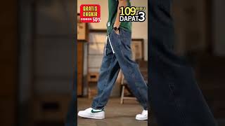 Promo 109RB Dapat 3 Celana Baggy Jeans Gratis Ongkir