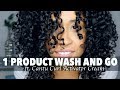 One Product Wash and Go ft. Cantu Curl Activator Cream | Curly Hair Routine