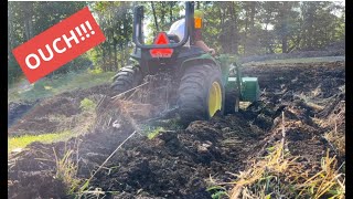 John Deere 3025e diesel plowing for fall planting