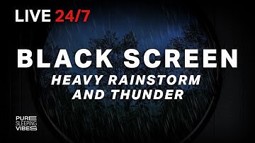 🔴 Powerful Rain and Thunder Sounds for Sleeping | Black Screen Rainstorm - Sleep Sounds