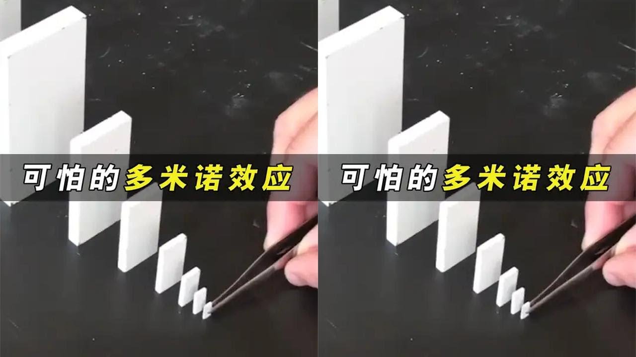 多米诺效应有多可怕？一块砖能推倒一座摩天大厦，怎么做到的？ #知识 #科学 #多米诺效应 #物理 #实验
