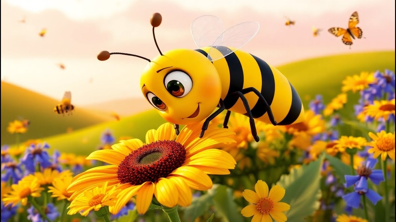 Buzzy the Bee and the Rainbow Tree | Colorful Nature Rhyme for Kids | Nursery Songs