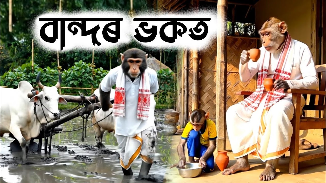 বান্দৰ ভকত 🐒 First Vlog | Assamese Monkey Vlogger | Bandor Bhokot