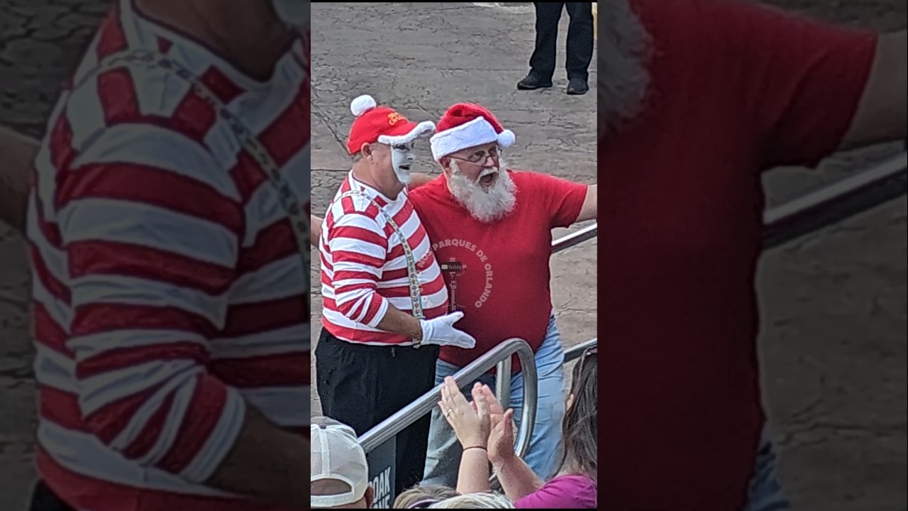 Tom o mímico encontra o Papai Noel 🎅😂🤣 #tomthemime #seaworldmime #seaworldorlando