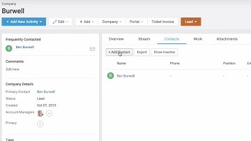 Add Contact - Accelo