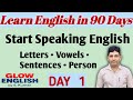 Day 1 – Speak English from Zero! 🔥 Letters, Vowels, Sentences &amp; Person | Real English Journey